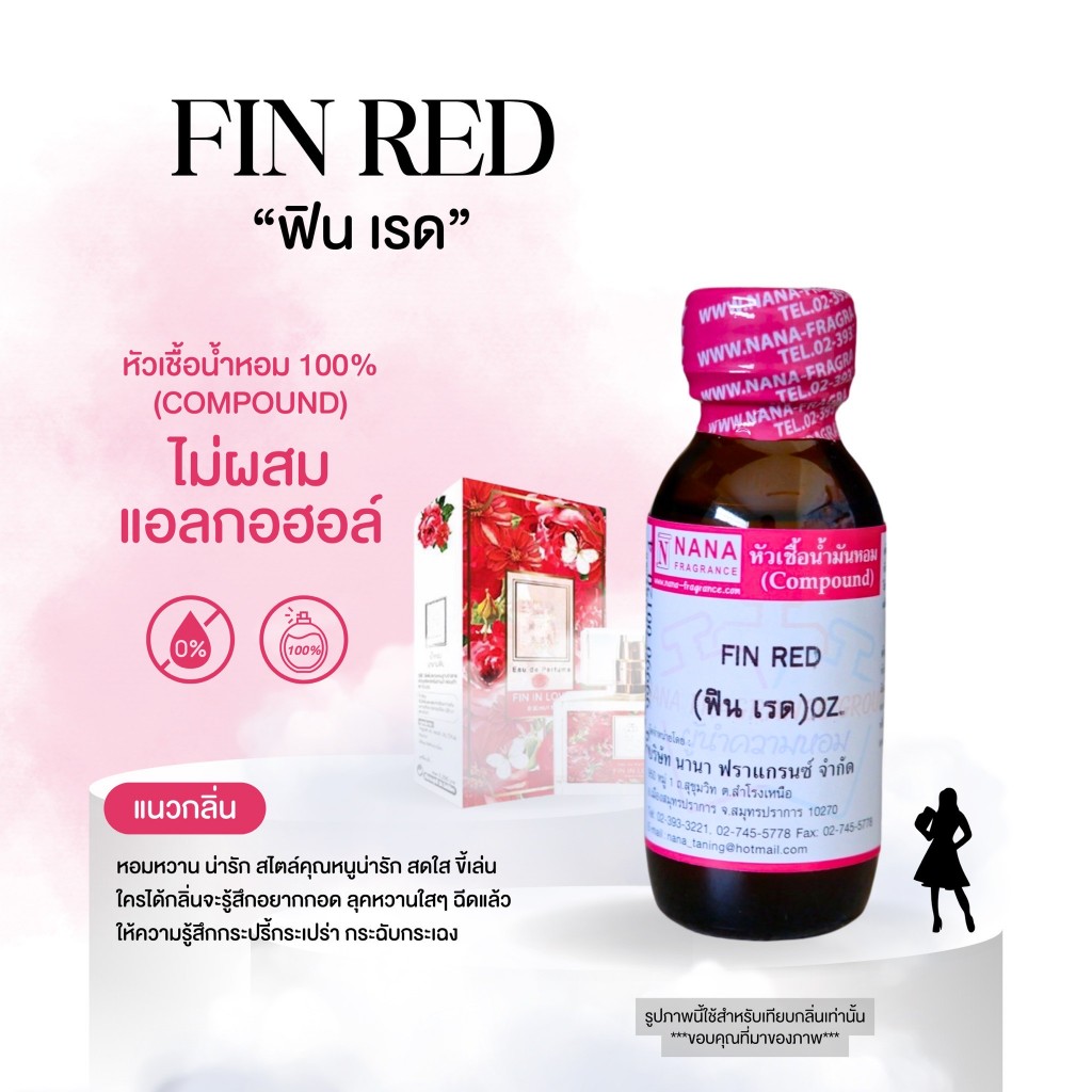 หัวเชื้อน้ำหอม 100% กลิ่นฟินเรด(FIN RED)