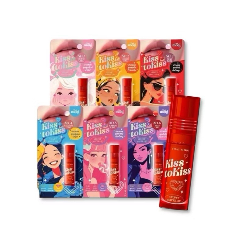 Thai Moni Kiss To Kiss Velvet Matte Lip ไทย โมนิ คิสทูคิส เวลเวทแมตต์ ลิป 2.4 กรัม