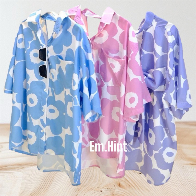 New In Mekko เสื้อดอกไม้โบว์หลัง free size50"
