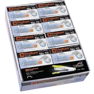 (USP)💢แถมตัวแม็กฟรี💢(แพ็ค24กล่อง) Elephant ลวดเย็บกระดาษ No.10 ตราช้าง Buddy Pack ไททาเนีย แถมตัวเย็บ ลูกแม็ก ลวด แม็ค