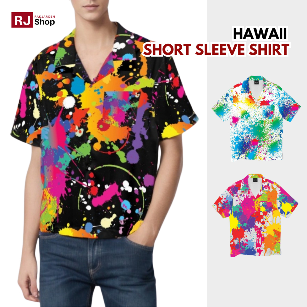พร้อมส่ง! เสื้อเชิ้ตคอฮาวายแขนสั้น - SET5 / 40-42