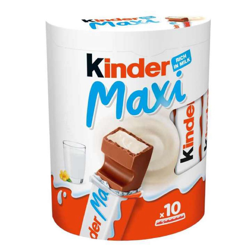 Kinder maxi ช็อกโกแลตนมพร้อมไส้นม 210กรัม
