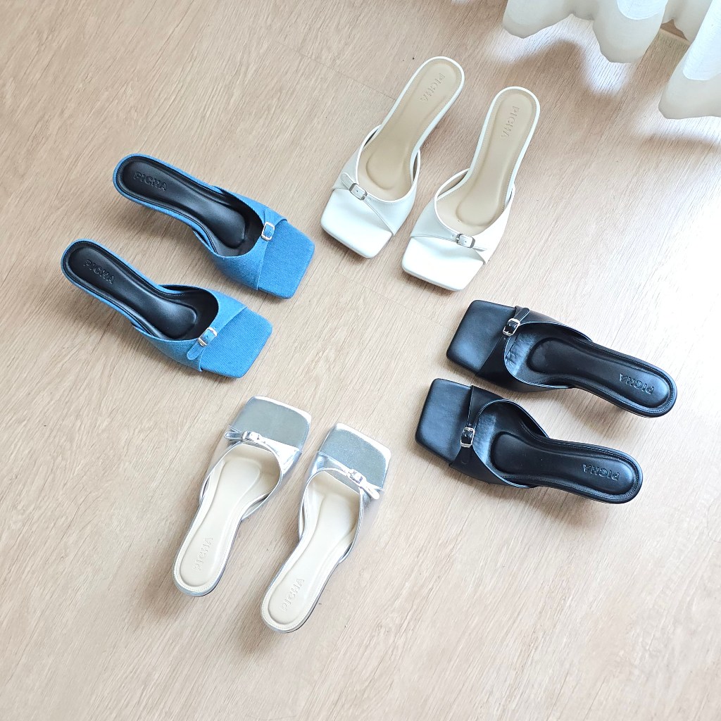 📏รุ่นBelt📏รองเท้าส้นสูงผู้หญิงแฟชั่น ส้นเข็ม ดีเทลมีเข็มขัด ปรับสายได้ 3 ระดับ สูง1.5 นิ้ว PICHA SHO