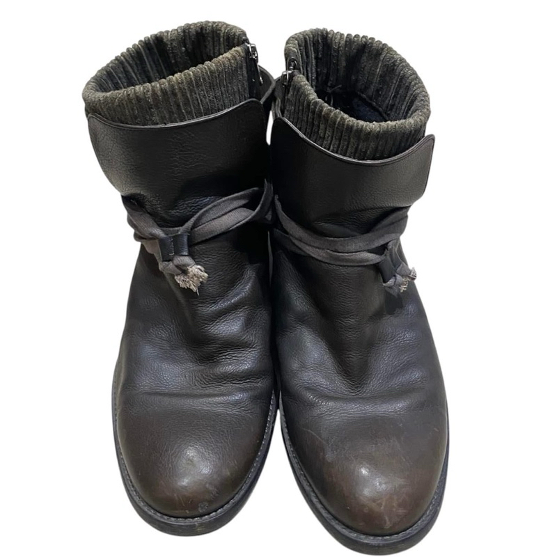Alfredo BANNISTER Foldable leather sock boots Made in Japan (งานคัดรองเท้ามือสอง)