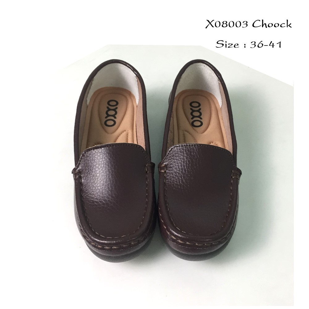 OXXO  รองเท้าเพื่อสุขภาพหนังวัวแท้  พี้นแบน หนังนิ่ม พี้นยางสั่งทำพิเศษ ใส่สบาย มีถึงไซส์41 X08003