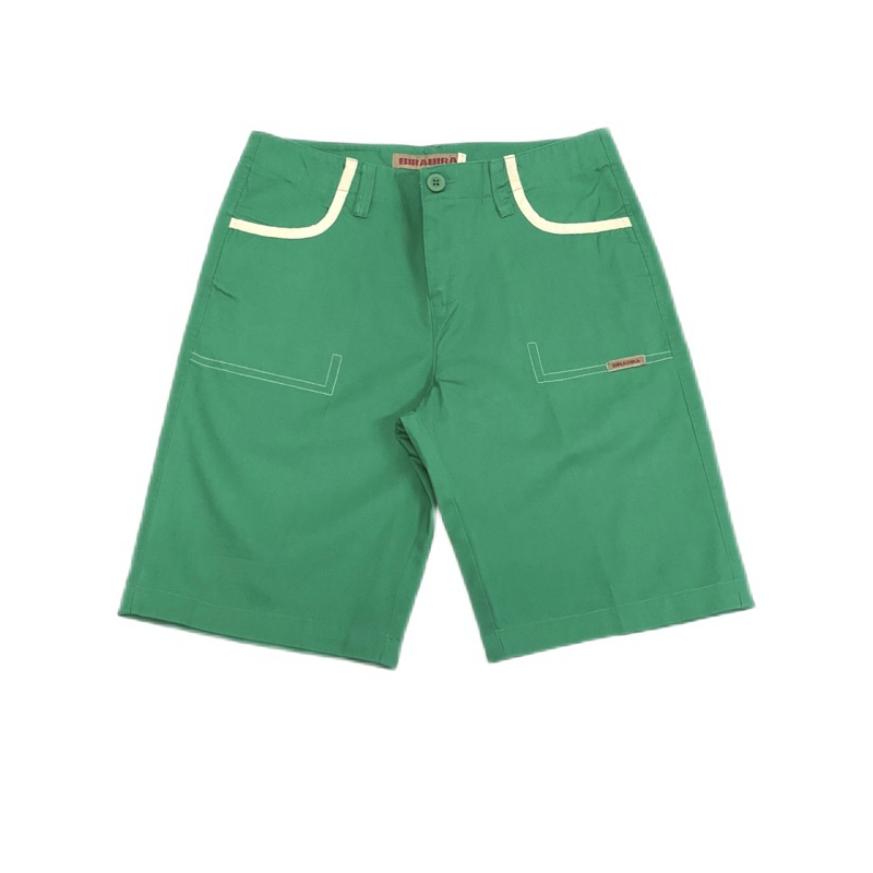 กางเกง 3 ส่วน กุ๊นเทป เขียว BIRABIRA กางเกงแฟชั่น ผู้หญิง ไซส์ใหญ่ | Three Quarter Shorts with Tapes