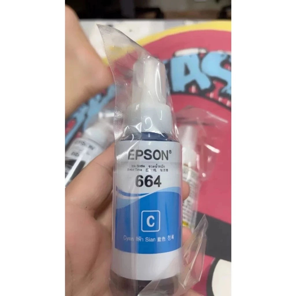 หมึกเติมของแท้ Epson รุ่น 664 T664 L100 L120 L200 L210 L220 L360 L365 L565 L1300（สามารถออกใบเสร็จได้