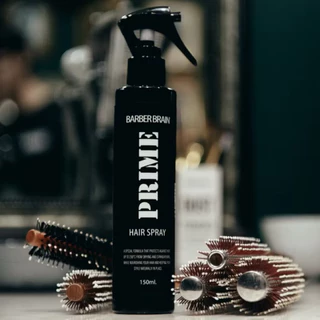 #Barber Brain #Prime Hair Spray 3IN1 สเปรย์น้ำนมกันความร้อนเงางาม เพิ่มวอลลุ่ม,ยกโคนผม150 ml.BB-516