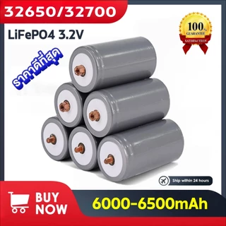 แบตเตอรี่ ลิเธียมฟอสเฟส LiFePO4 32650 32700 3.2V 6500mAh โซล่าเซลล์ แบบเกลียว ตัวเมียลบ ถ่านชาร์จ