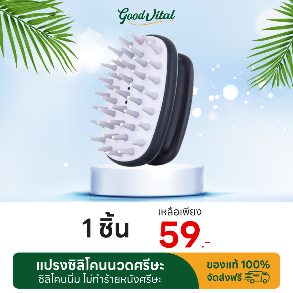 **ขจัดรังแค** หวีสระผม แปรงนวดหนังศีรษะ (คละสี) ซิลิโคนนุ่ม ทำความสะอาดล้ำลึก ลดคันหัว ถนอมหนังศีรษะ