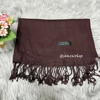 ผ้าพันคอ ผ้าคลุมไหล่ผ้าไหม สีพื้นหลายสีพร้อมส่ง