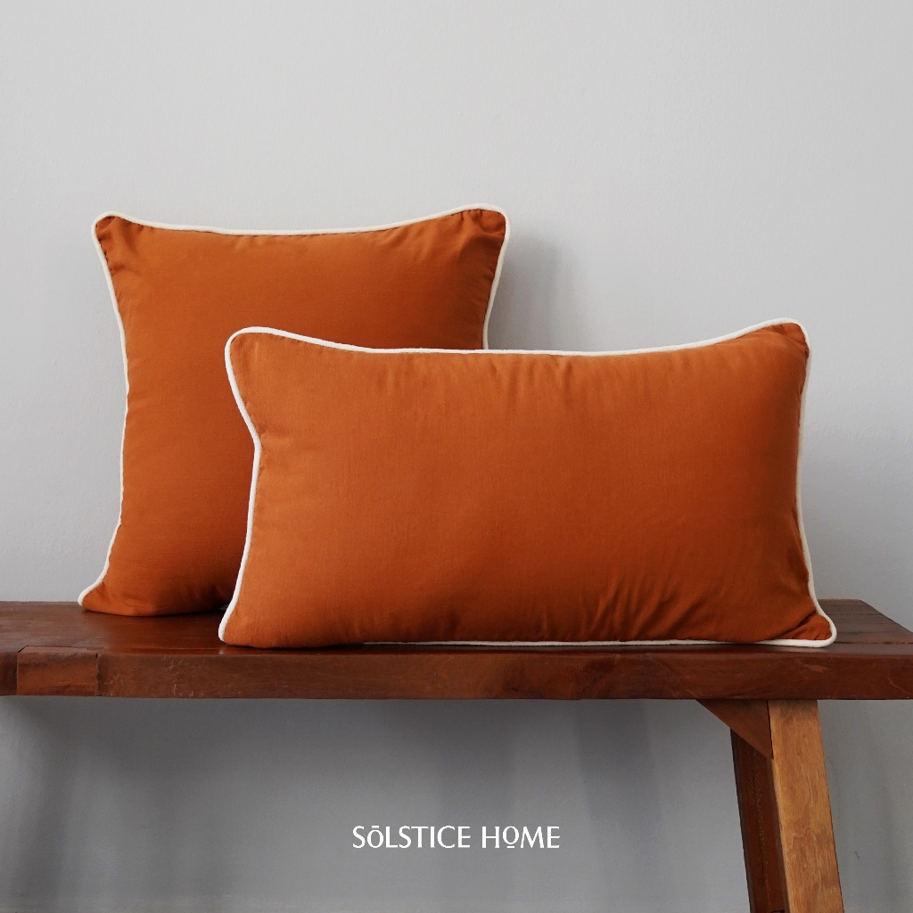 ปลอกหมอนอิง Lumbar กุ๊นขอบ ขนาด 30x50 ซม. สีพื้น Solstice Home ผ้าฝ้าย Plain Cotton - สไตล์ มินิมอล - รูปที่ 5