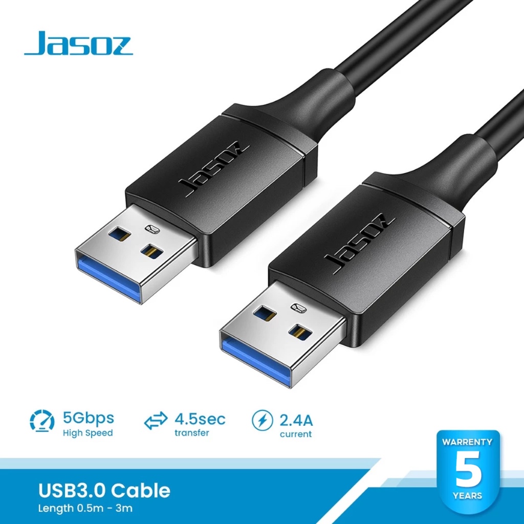 ⚡ส่งจาก กทม⚡Jasoz สายUSB3.0 Cable เชื่อมต่อง่าย ส่งสัญญาณไว ความยาวสาย 0.5เมตร - 3เมตร