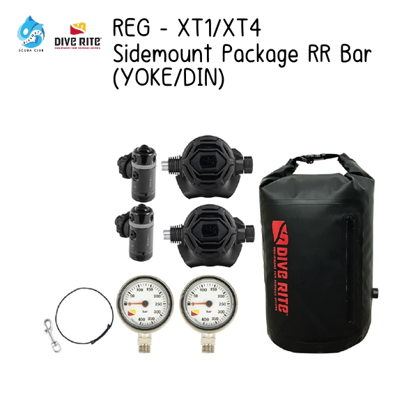 Dive Rite : REGULATOR - XT1/XT4 Sidemount Package RR Bar (YOKE/DIN)