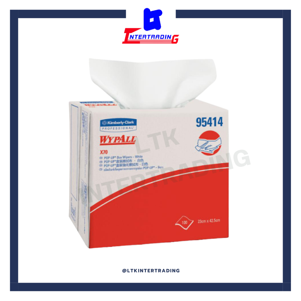 WYPALL ผลิตภัณฑ์เช็ดทำความสะอาด X70 POP-UP ไวเปอร์ (บรรจุ10กล่อง/ลัง)-95414