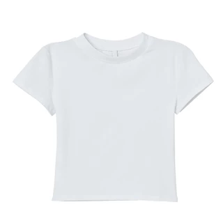 เสื้อยืด Baby Tee สีพื้น เสื้อยืดเบบี้ทีเเขนสั้น Earth-tone Cotton 100%