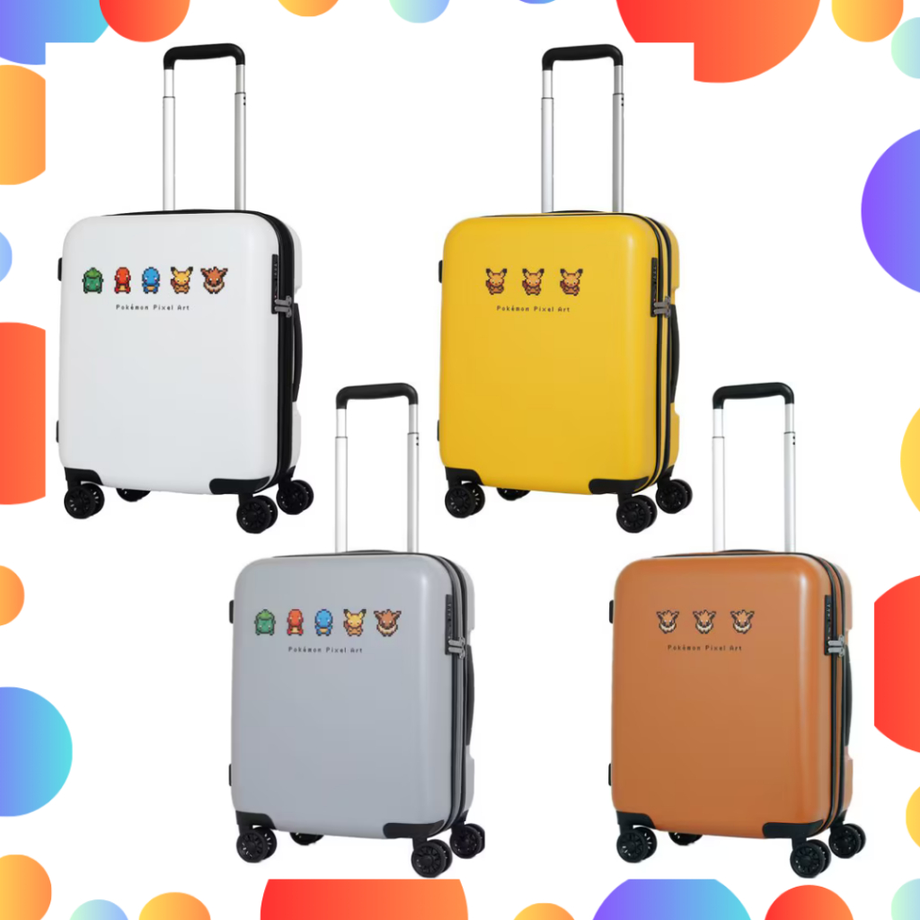 กระเป๋าเดินทางโปเกม่อน ไซส์ S 37L ไซส์ M 59L ลายพิกเซล กระเป๋าสะพาย ปิกาจู อีฟ ส่งตรงจากญี่ปุ่น.poke