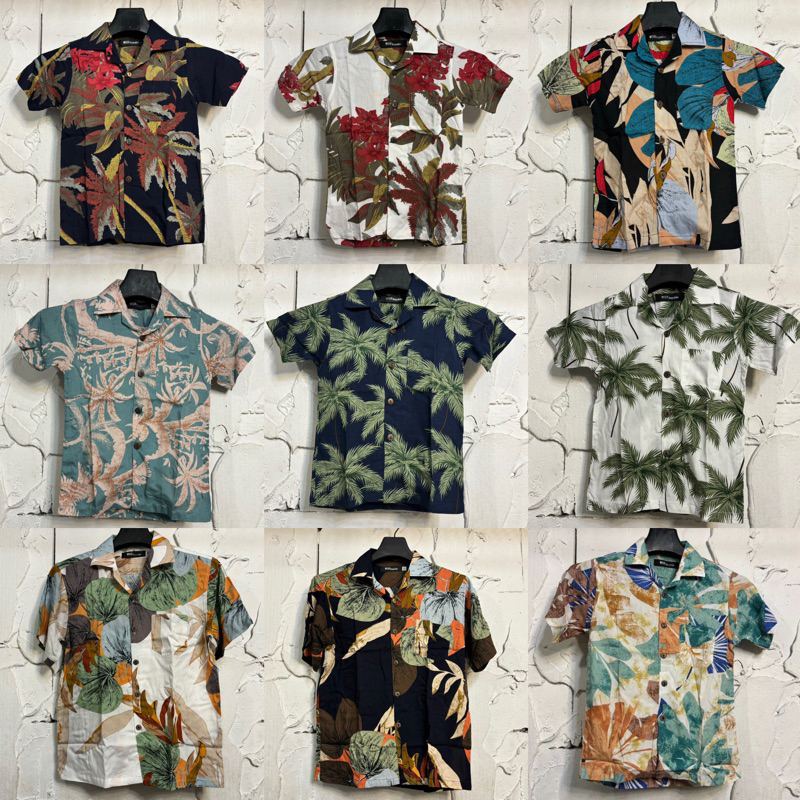 เสื้อเชิ้ตฮาวายลายดอกไม้ เด็ก KIDS SHIRTS  ผ้าสปัน นุ่มสบาย ไม่ร้อน ซับเหงื่อ ใส่สบาย เสื้อเชิ้ตฮาวายใส่สบายเด็ก