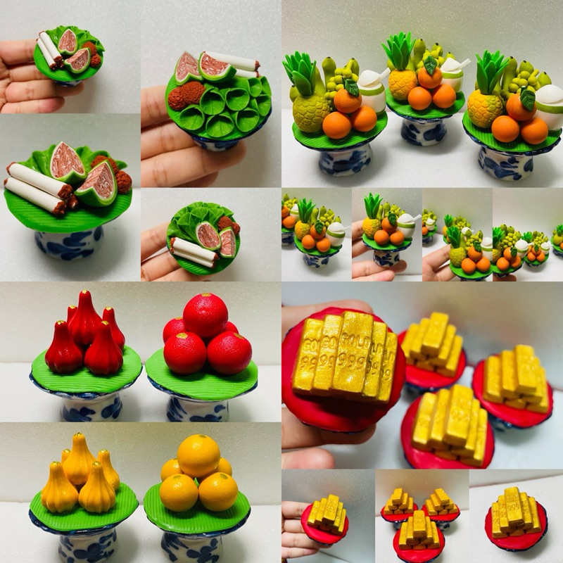 พานของไหว้ดินปั้น (ขนาดเส้นผ่านศูนย์กลางประมาณ2นิ้ว)