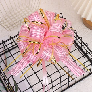 ด่วน โบว์ริบบิ้น DIY ลายเปลือกไม้ ใหม่ล่าสุด ดึงมือดอกไม้ 1 ชิ้น สําหรับงานแต่ง ห่อของขวัญ ขนาดใหญ่