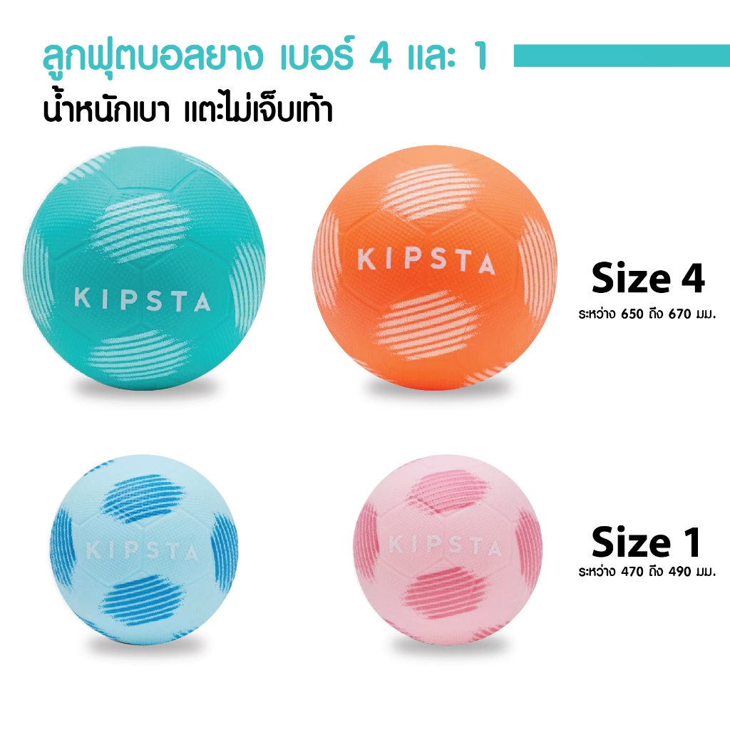 ลูกฟุตบอลยาง ลูกฟุตบอล SIZE 1, 4 สูบลมพร้อมเล่น เล่นได้ทั้งเด็กและผู้ใหญ่ น้ำหนักเบา แตะไม่เจ็บเท้า ปลอดสารพาทาเลต