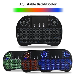 Mini Wireless Keyboard ภาษาไทย-อังกฤษ เม้าส์คีย์บอร์ดมินิไร้สายคอมโบ คีย์บอร์ดไร้สายมินิ 2.4Ghz ต่อกับTV Box แสงไฟ3สี