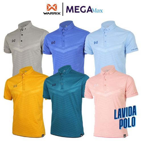 เสื้อ โปโล WARRIX 3318N PLAN18 รุ่น Lavida ตัดต่อ กุ้นปลายแขนและชายเสื้อ