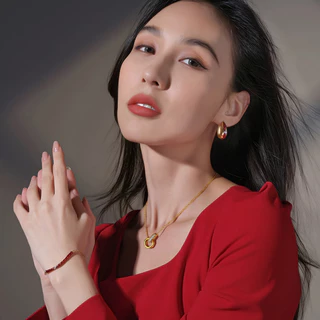 สร้อยคอสแตนเลสเพชรโรมัน สําหรับผู้หญิง รูปวงแหวนคู่ แฟชั่นหรูหรา​ โซ่กระดูกไหปลาร้า​