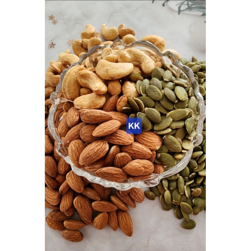 เมล็ดฟักทอง + อัลมอนด์ + เม็ดมะม่วงหิมพานต์ อบธรรมชาติ อบใหม่ๆ กรอบ หอม มัน อร่อย เคี้ยวเพลิน - รูปที่ 3