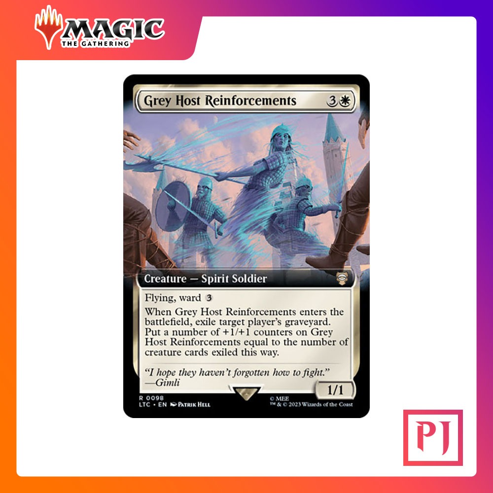 [MTG] Grey Host Reinforcements (Extended Art) [LTC] [WHITE] [RARE] [NORMAL] [ENG] (การ์ดเมจิค / Magic the Gathering)