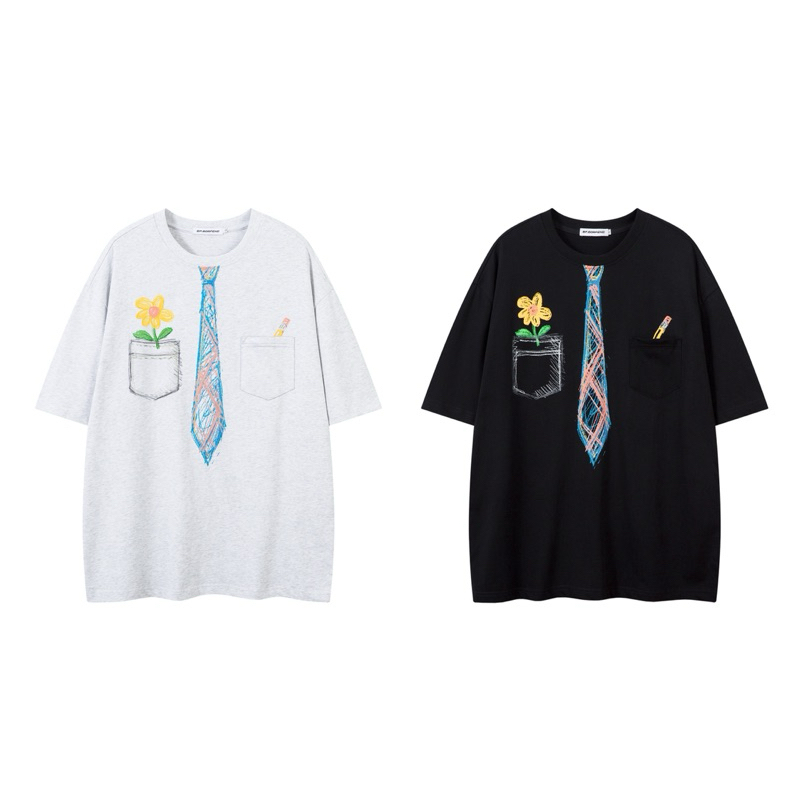 ❌️ลดปิดร้า❌️เสื้อยืด ผ้านุ่มใส่สบาย ลายเน็กไท น่ารักๆ