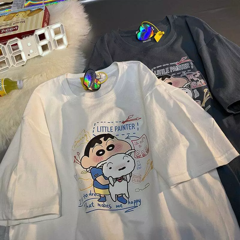 ราคาถูก🔥 เสื้อยืดแขนสั้น เสื้อชายหญิง แฟชั่น เสื้อยืดคอกลม ผ้านิ่มใส่สบาย แบบคละลาย