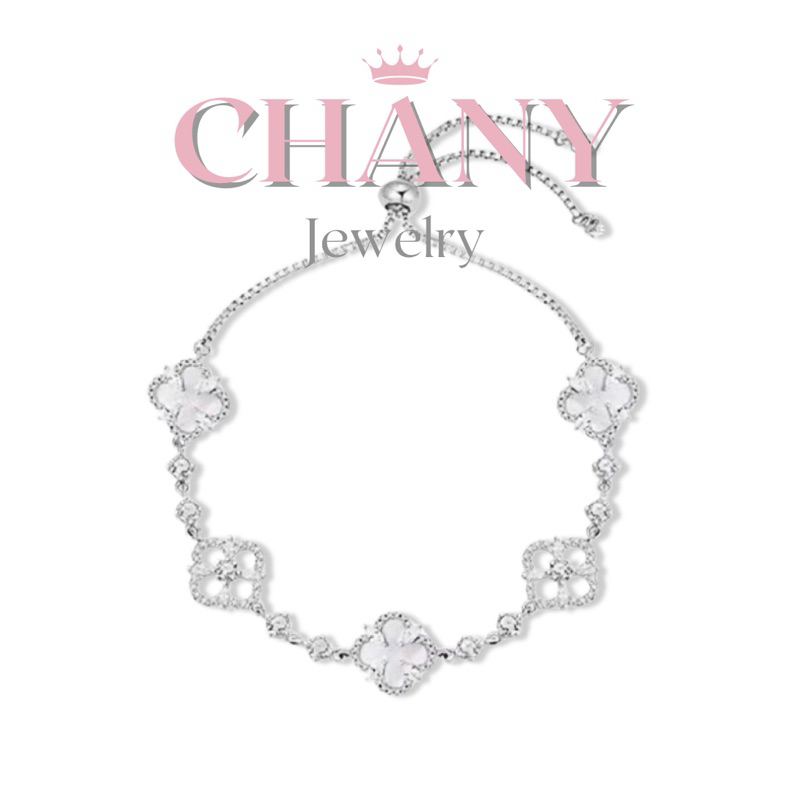 CN147 สร้อยข้อมือ Elfleda Lucky clover diamond ชุบเงิน92.5% ฟรีเซตของขวัญ (ถุงต้องกดสั่งเพิ่ม) ฝากเขียนการ์ดได้
