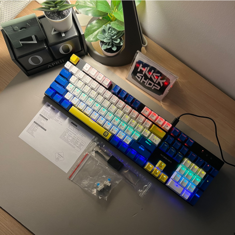 คีย์บอร์ดเกมมิ่ง Razeak RK-X61 Pro Mechanical Keyboard คีย์บอร์ด Blue & Red Switch คีย์บอร์ดเล่นเกม ประกัน1 ปี