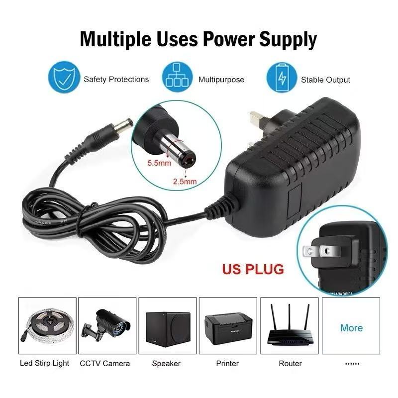สายชาต หัวชาร์จ AC/DC อะแดปเตอร์5V 9V 12V 1เมตร DC5.5MM 1รูเล็ก อุปกรณ์อิเล็กทรอนิกส์ขนาดเล็กๆ