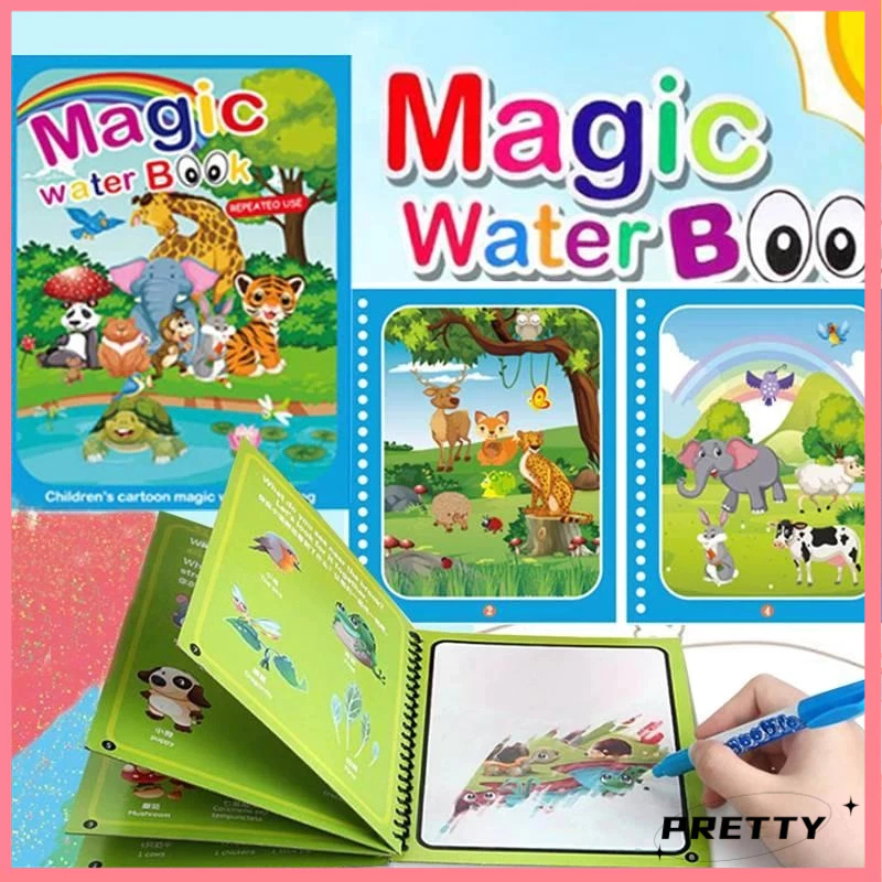 🎈หนังสือน้ําวิเศษ🎈 หนังสือวาดภาพสําหรับเด็กแบบใช้ซ้ําได้ สมุดระบายสีวิเศษ ของเล่นเพื่อการศึกษาสําหรับเด็ก
