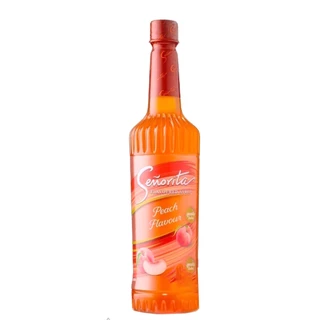 (1 ขวด) Peach Syrup ไซรัปพีช Senorita - เซนญอริตา น้ำเชื่อมแต่งกลิ่นพีช 750ml.