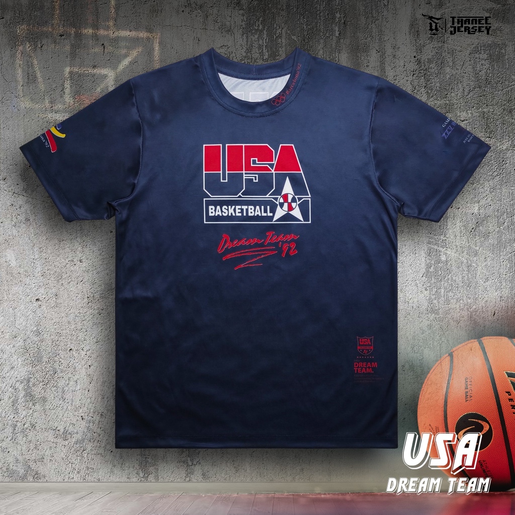 เสื้อยืด เสื้อแขนสั้น USA DREAM TEAM NAVY  มีไซส์ใหญ่