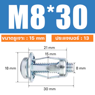 ( แพ็ค 10) สกรูกลีบดอกไม้ สกรูน็อตแจ็ค พุกร่ม ชุบซิงค์ ขนาด M4/M5/M6/M8 งานฝ้า , ยิปชั่ม , บอร์ด , แผ่นเหล็ก