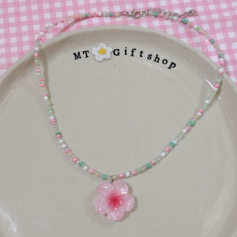 A074 สร่อยลูกปัดจี้ดอกลีลาวดี สร้อยลูกปัด - รูปที่ 2