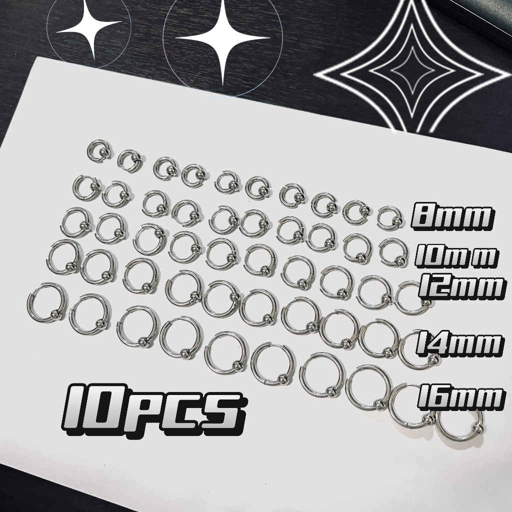 ราคาขายส่ง10pcsา/งหูเหล็กไททาเนียม เทรนด์สตรีทแฟชั่นมินิมอล ต่างหูและต่างหูทรงเรขาคณิตสร้างสรรค์สำหรับผู้ชายและผู้หญิ