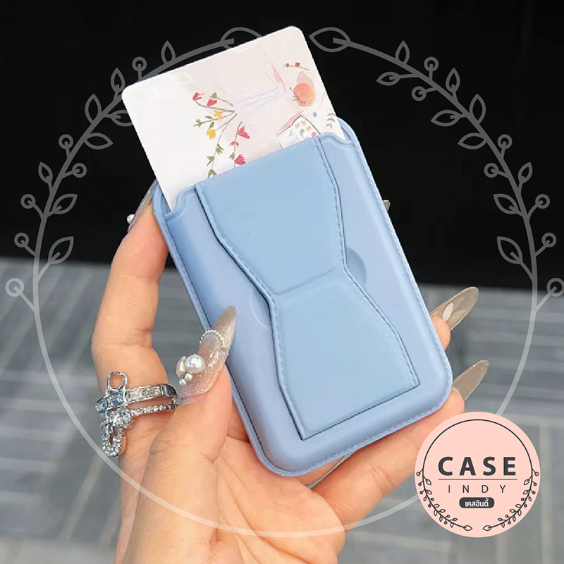 กระเป๋าหนังใส่บัตรแบบกาวติดเคสโทรศัพท์ ซองหนังใส่การ์ด ตั้งได้ PU ใส่บัตรได้ 3 ใบ ใช้เป็นกระเป๋าเงินได้ ราคา ถูกที่สุด ดีลบีเคเค แกลเลอรีภาพที่ 2