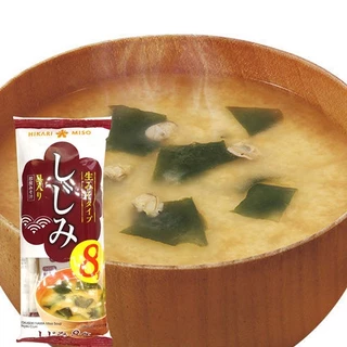 ฮิคาริ ซุปมิโซะผสมหอยชิจิมิ (สำหรับ 8 ที่) ขนาด 132 กรัม - Hikari Instant Miso Soup Shijimi Clam (8 servings)