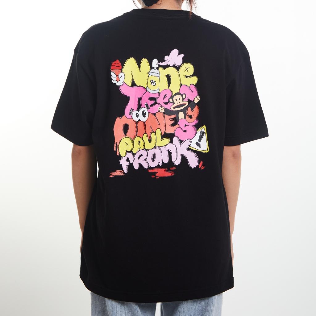 2025 PAUL FRANK เสื้อยืด NINE TEEN COLOURFUL Unisex ผ้า Cotton 100% เนื้อผ้าดี ใส่สบาย มี 2 สีให้เลือก Off white, Black