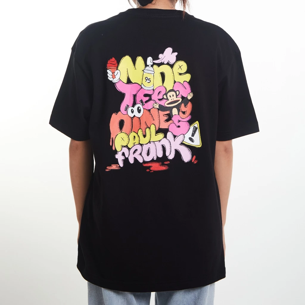 2025 PAUL FRANK เสื้อยืด NINE TEEN COLOURFUL Unisex ผ้า Cotton 100% เนื้อผ้าดี ใส่สบาย มี 2 สีให้เลือก Off white, Black