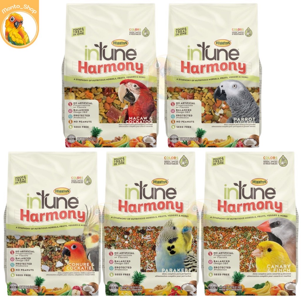 intune Harmony ธัญพืชสำเร็จรูป และใส่ ผลไม้อบแห้ง สำหรับนก