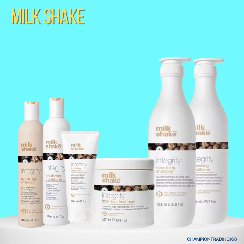 Milk shake Integrity 50 200 300 ml.สูตรอ่อนโยน ผลิตภัณฑ์สำหรับผมแห้งเสียที่ ต้องการการดูแลเป็นพิเศษ พร้อมปกป้องสีผม