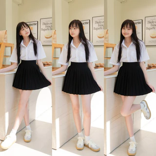 เสื้อนักศึกษาทรงบอยมีกระเป๋า (Oversize) เสื้อนักศึกษา Sz.s36-56