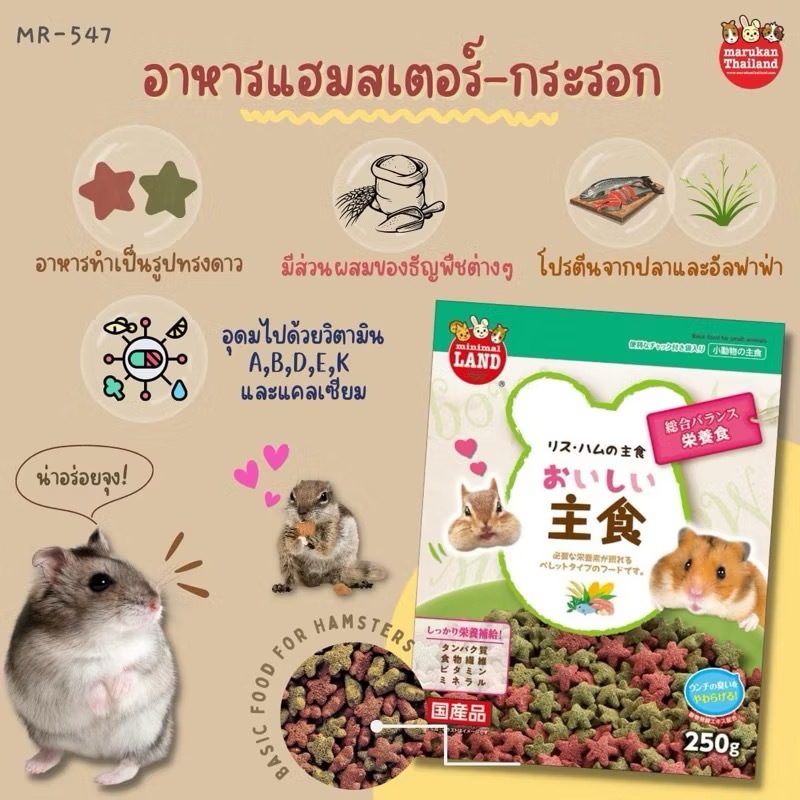 Marukan MR-547 อาหารแฮมสเตอร์/กระรอก 250 g