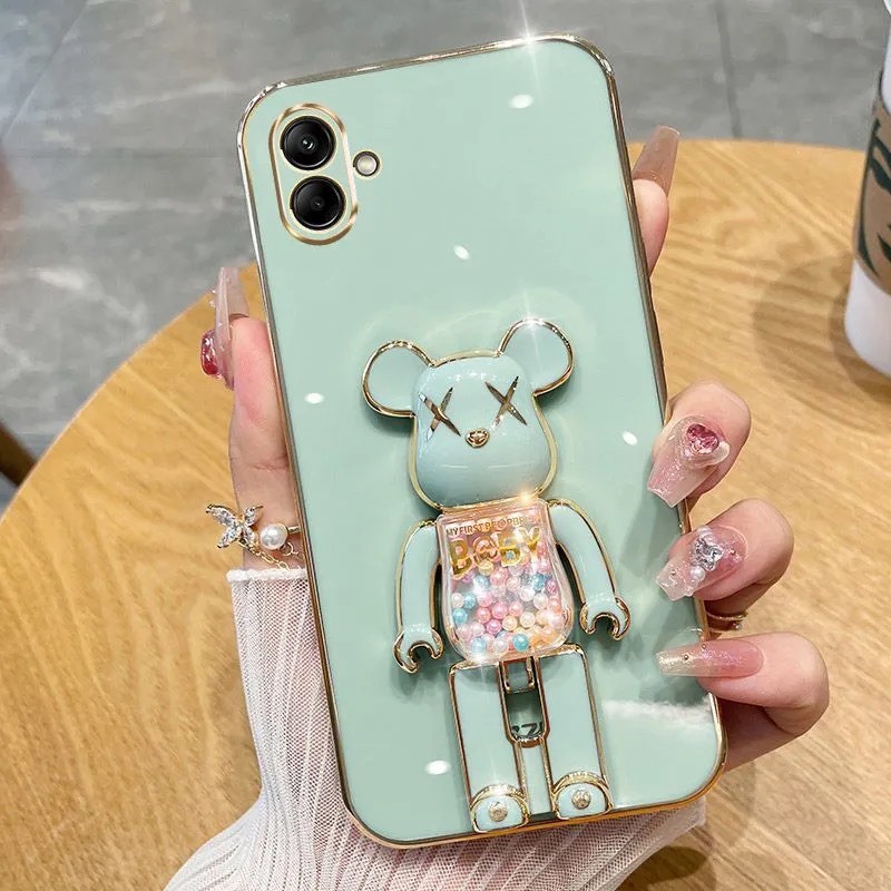 เคส สำหรับ Samsung  A07 A06 A05 A04 A03 น้องหมี ขาตั้งได้ หมุนได้ ฝาหลัง แบบนิ่ม น่ารัก E7 - รูปที่ 4